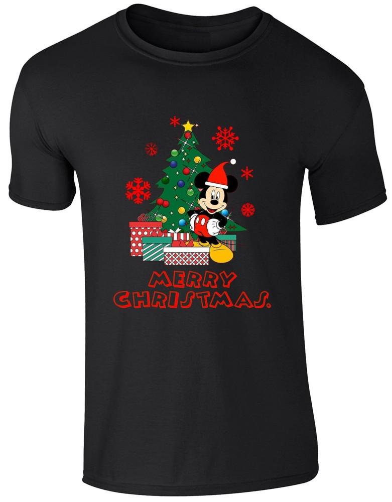 Mickey Mouse Merry Christmas TShirt Vintage Mouse Xmas Tree Funny Gift Tee Top
