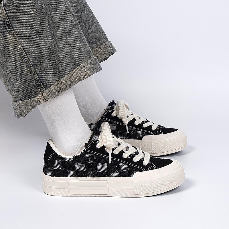 Global canvas shoes men's autumn HQDO-12 ruffian handsome men's shoes trend versatile thick sole heightening casual board shoes