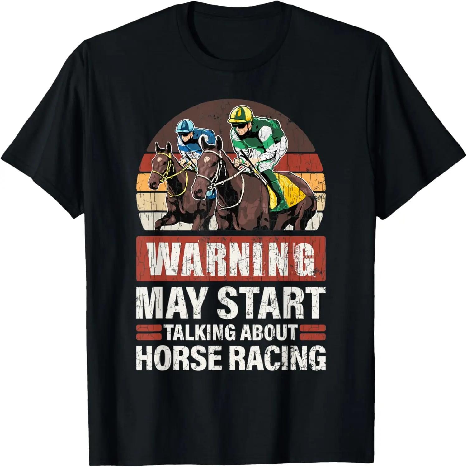 May Start Talking About Horse Racing Funny Racer Graphic T-Shirt S