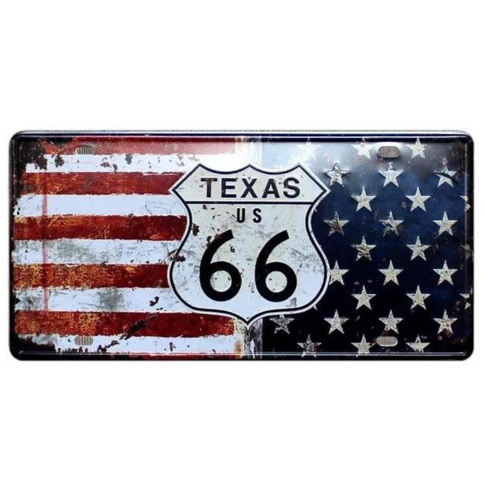 Retro Metall USA Logo, Route66 Kunstposter, 30x15 cm Bar Dekoration