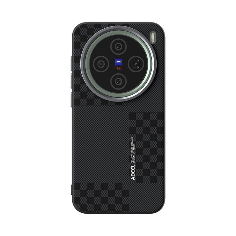 For Vivo X200 Ultra X200s Case Magsafe Wireless Charging Carbon Graid Pattern Camera Circle Mobile Phone Cases Cover