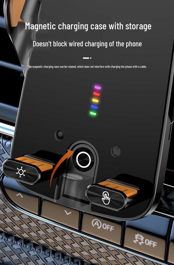 66W Wireless Fast Charging Car Phone Holder and Navigation Mount