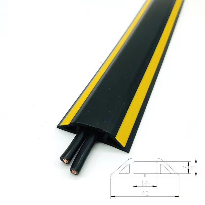 PVC Flexible Rubber Cable Protection Trough, Pressure-resistant Cable Tray, Rubber Strip Trunking for Electrical Wire Storage