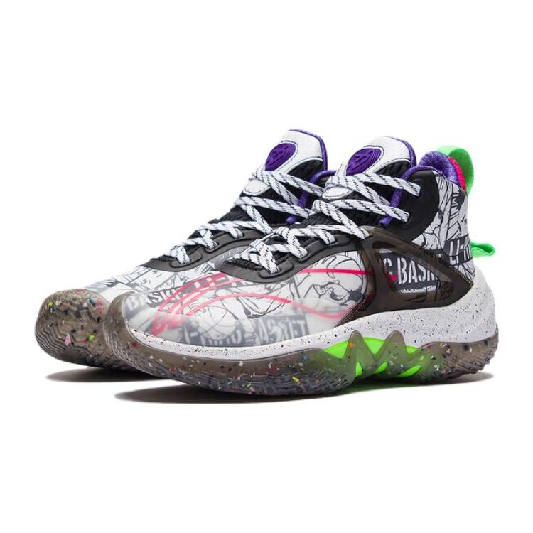 Li Ning Iteam Probar Loc Youth Basketball Shoes Kids Sneakers White Black YKBR052-59