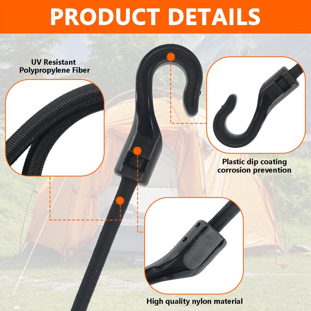 5/10pc Open End Cord Hooks Snap Boat Kayak Motorcycle Rope Buckle Camping Tent Hook For Bungee Shock Elastic Bungee Cord Straps