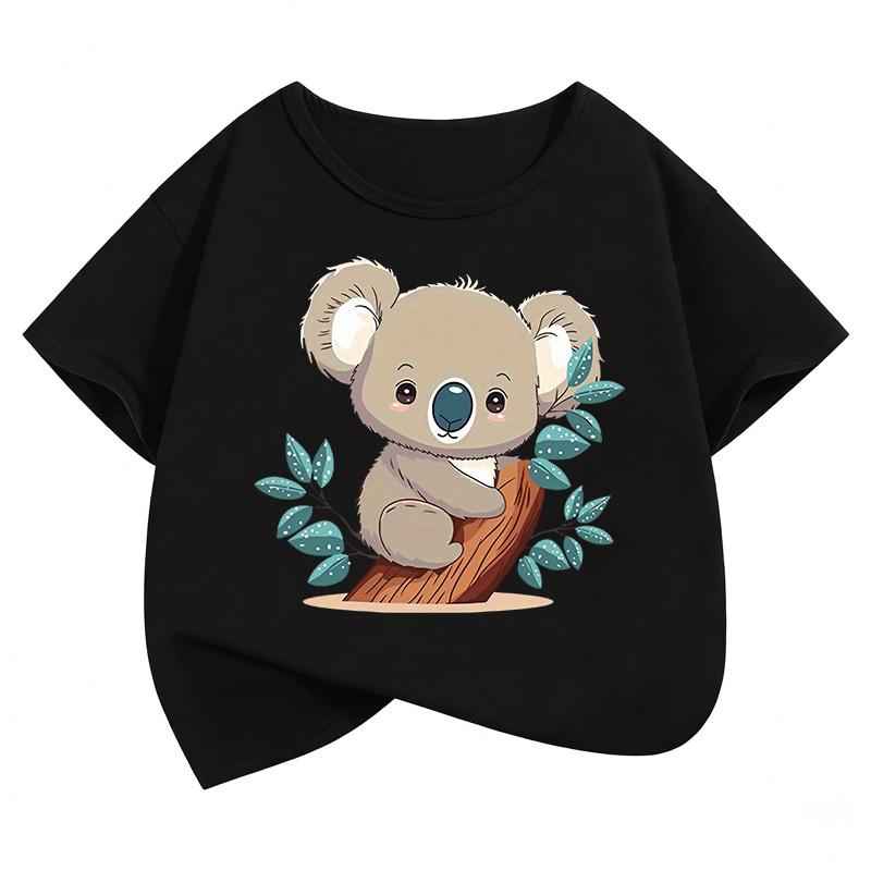 Cute Sloth Pattern Children's T-Shirt Summer Short Sleeve Cartoon Boys and Girls Clothes Cute Top