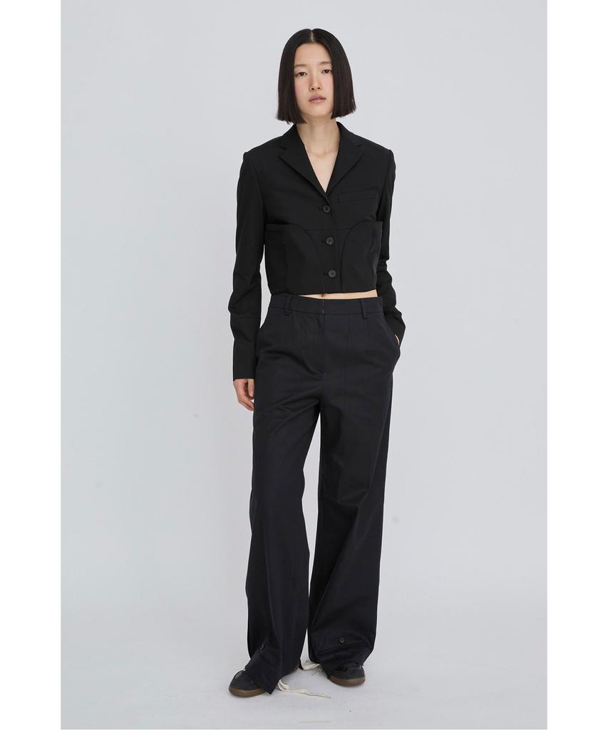 RECODE Layered Waist Panel Detail Hem Pants Rqpas26525Bkx