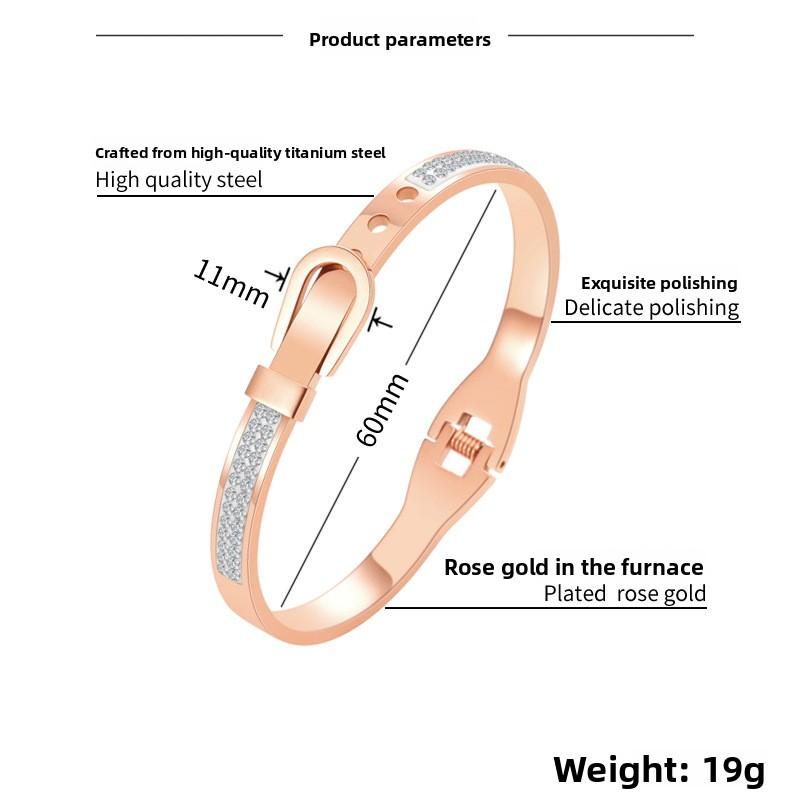 Meier Bracelet, diamond-encrusted spring stainless steel bracelet, gold-plated women s belt, hand jewelry золотой