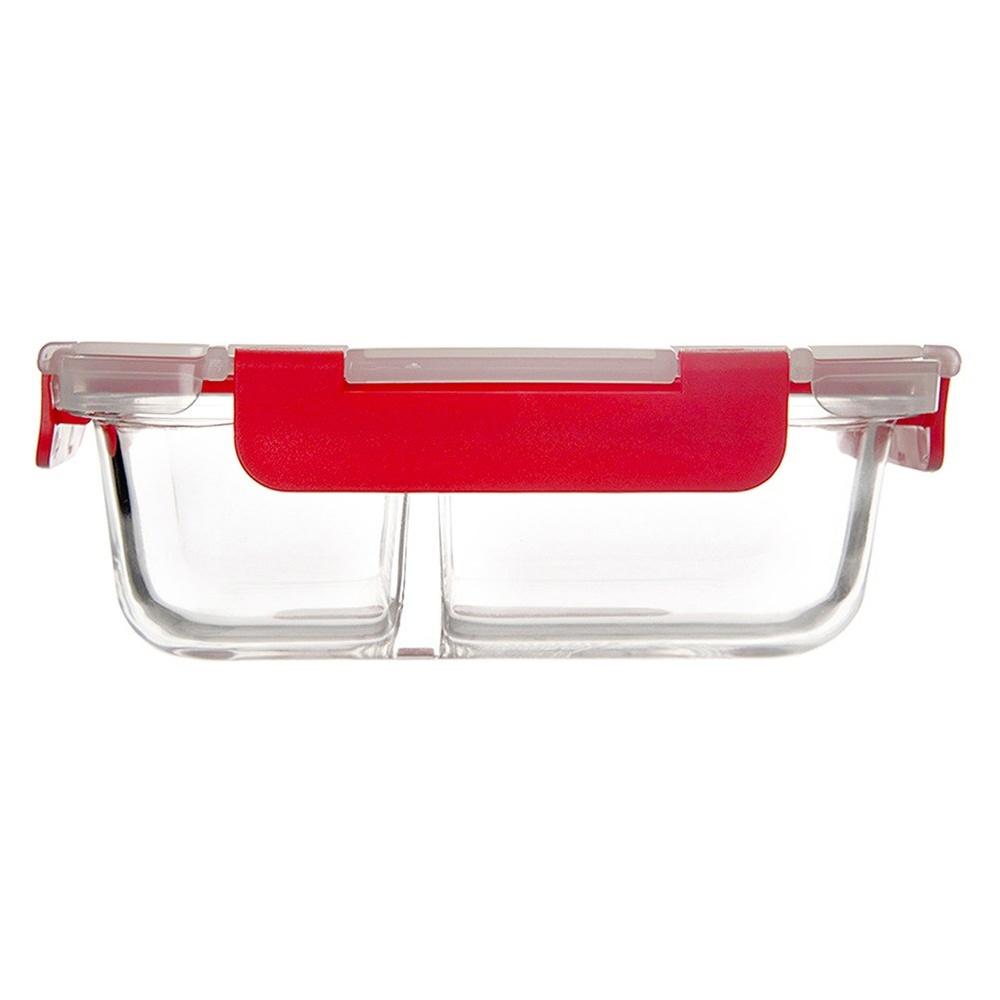 Pojemnik Dzielony Kuchenny Szklany na Żywność z Uszczelką Lunchbox 950 ml