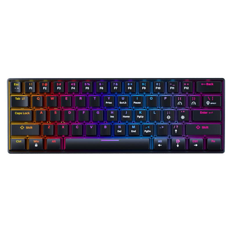 

Игровая механическая клавиатура Spot WRK61 - Быстрая доставка, RGB-подсветка, Синий переключатель, Поддержка макросов для киберспорта.