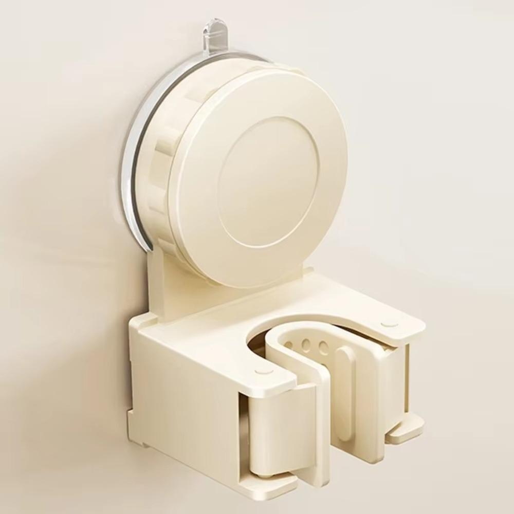 Multifunctional Vacuum Sucker Wall Mounted Mop Organizer Self-Adhesive Waterproof Mop Rack Mop Broom Clip Bathroom