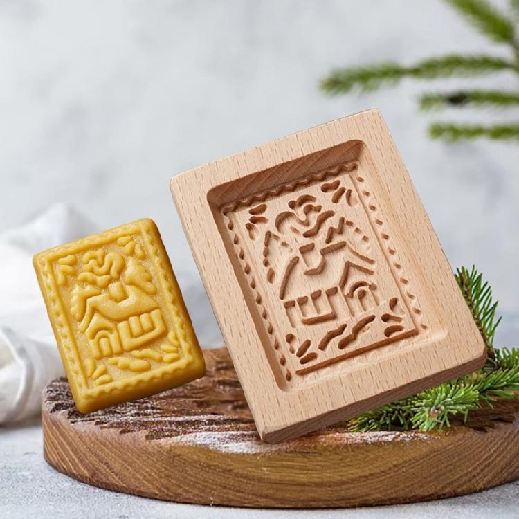 Classical Wood Cookie Molds With Unseamed Releases Feature Natural Materials Construction Perfect For Shaping Cookie And Chocolates