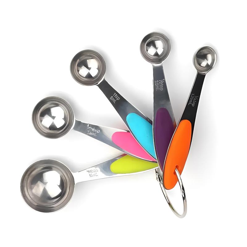 5Pcs Stainless Steel Measuring Cups And Spoons Set Kitchen Accessories For Baking Cake Cooking Making Measuring Kitchen Tools