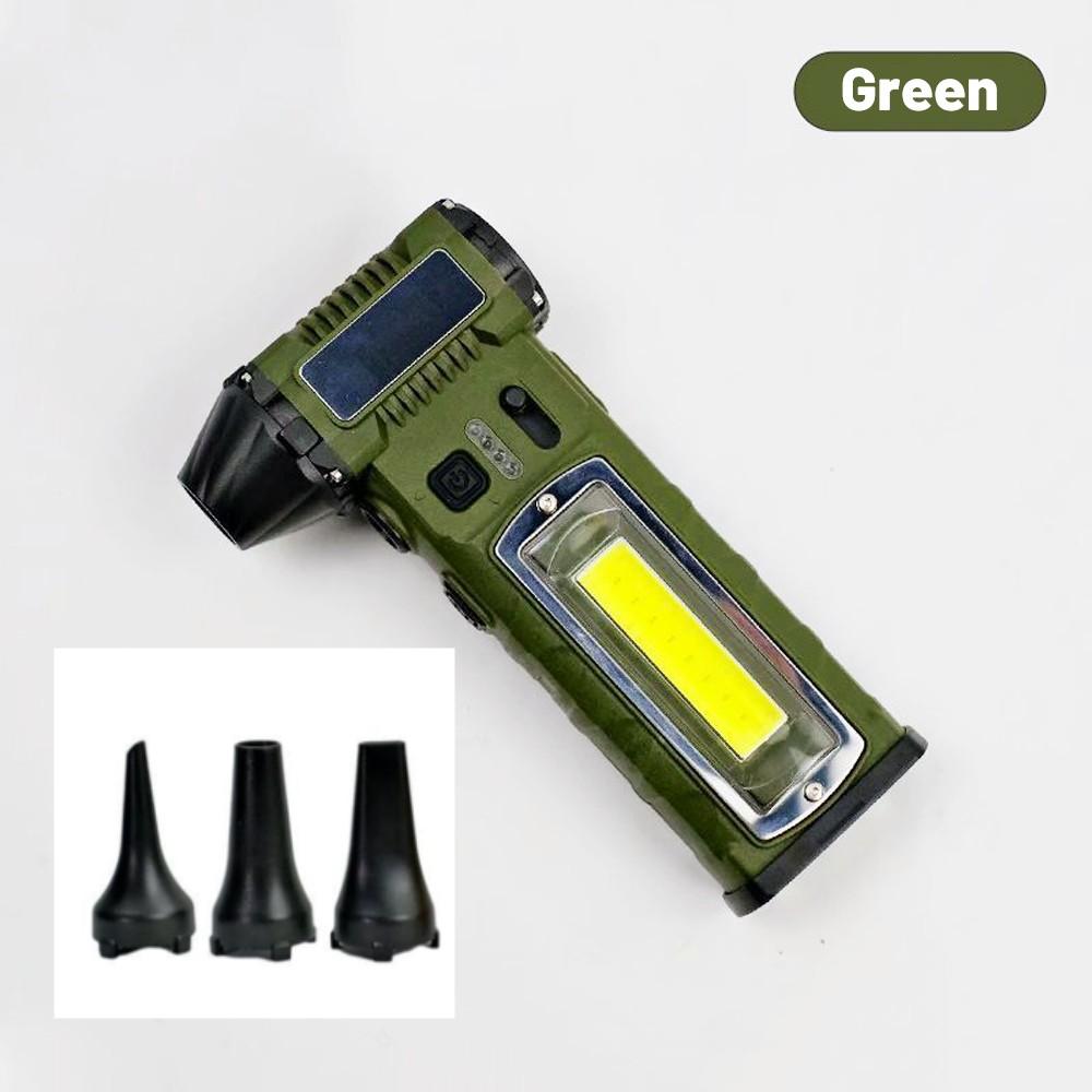 130000RPM 4in1 Violent Fan with 3 Nozzles&Sidelighting 8000mAh Wireless Air Blower Mini Turbo Jet Fan Waist Hanging Camping Fans