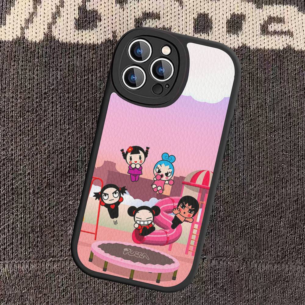 Popular Artifact P-Pucca Phone Cover For iPhone 16 15 14 13 12 11 Pro Max Plus Leather Soft Case