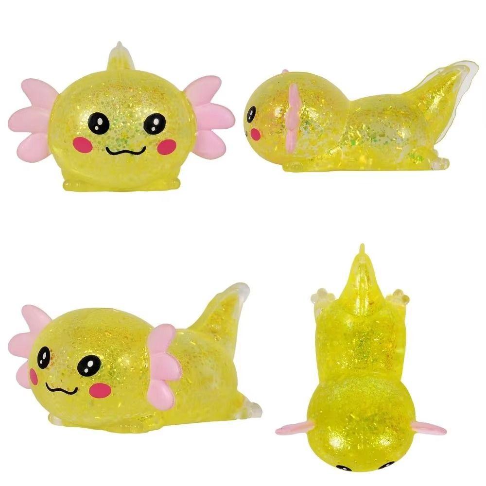Fun Squeeze Salamander Squishy Toys Elasticity Glitter Axolotl Squishy Toy Fidget