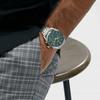 Hugo Boss 1513878 Men's Watch Silver/Gold Strap Green Dial 44 Mm + Box