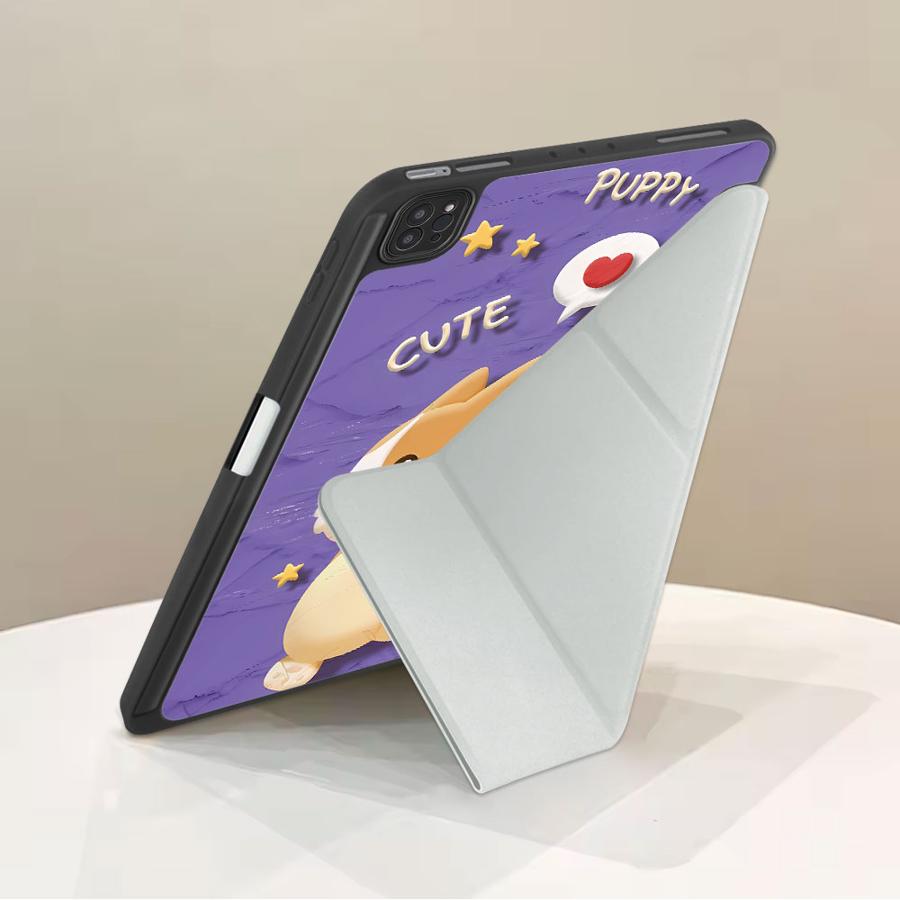 Holder Cover Tablet Case For iPad Pro 11th 10th 9th 8th 7th 12.9inch Mini 6 7 Pro 2025 Air 4 5 M3 M2 1 2 M4 11inch Cute Dog