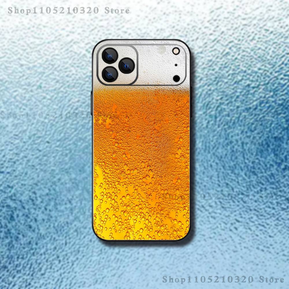 Beer Art Pattern Phone Case For iPhone 17,16,15,14,13,12,Pro,Max,Plus,E,SE4,Air,Mini Black Soft Box
