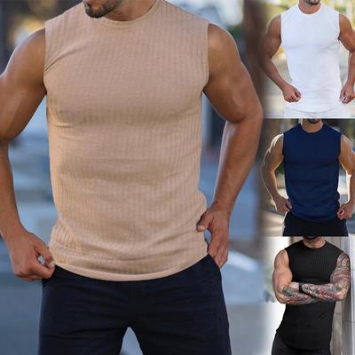 Letní pletený tílko s vertikálním pruhem Fitness Fit Pro pánský běh Vertikální pruhovaný tílko