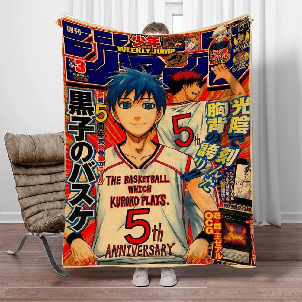 Japonské Anime Kuroko-No-Basket Flanelová deka Měkká teplá přehozová deka Deka na pohovku Kancelář Postel Kancelář Kempování Cestování