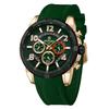New Sport Watches for Men Fashion Chronograph Quartz Wristwatch with Silicone Strap Luminous Hands Calendar Waterproof