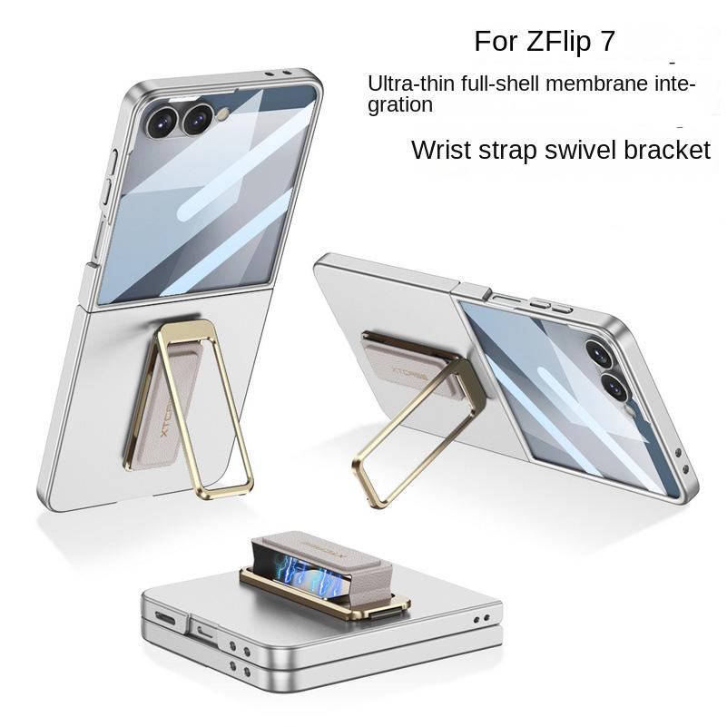 

Wristband holder and front glass protector Ultra-thin all-inclusive Case for Samsung Galaxy Z Flip 7 flip7 Camera Protect Cover Galaxy Z Flip7
