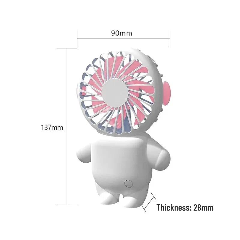 

Портативный мини-вентилятор с зарядкой через USB, тихий ручной вентилятор, маленький креативный розовый синий мини-вентилятор для астронавта, студенческий летний подарочный вентилятор для общежития