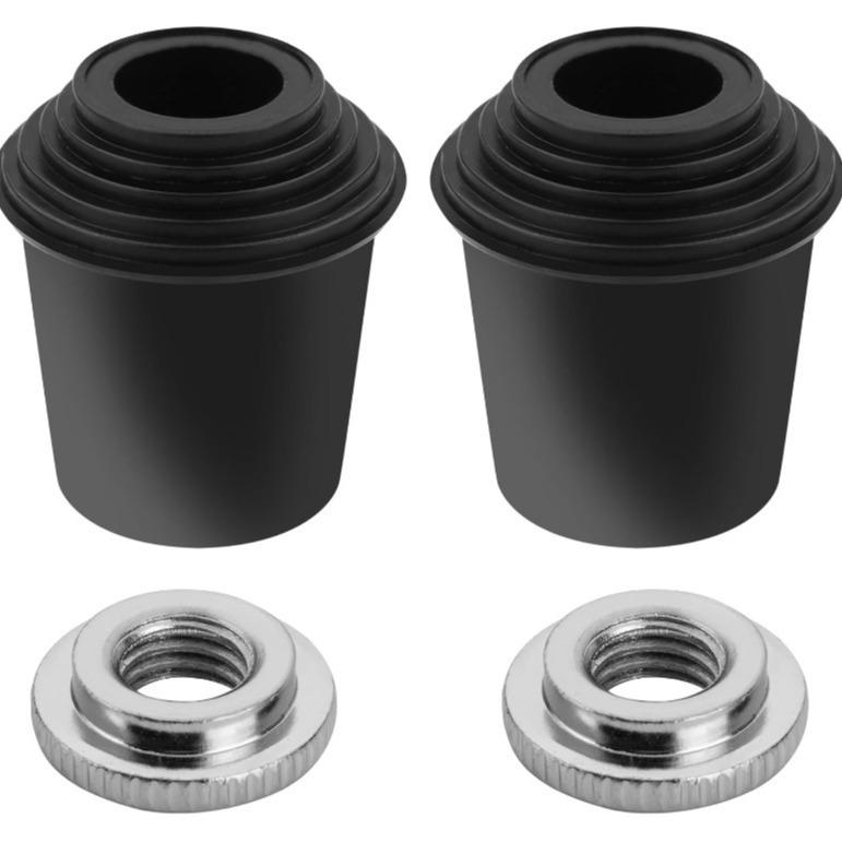 Bass Drum Leg Support Rubber Pads - Shock Absorber for Drum Kit Small 2 pack + 2 nuts