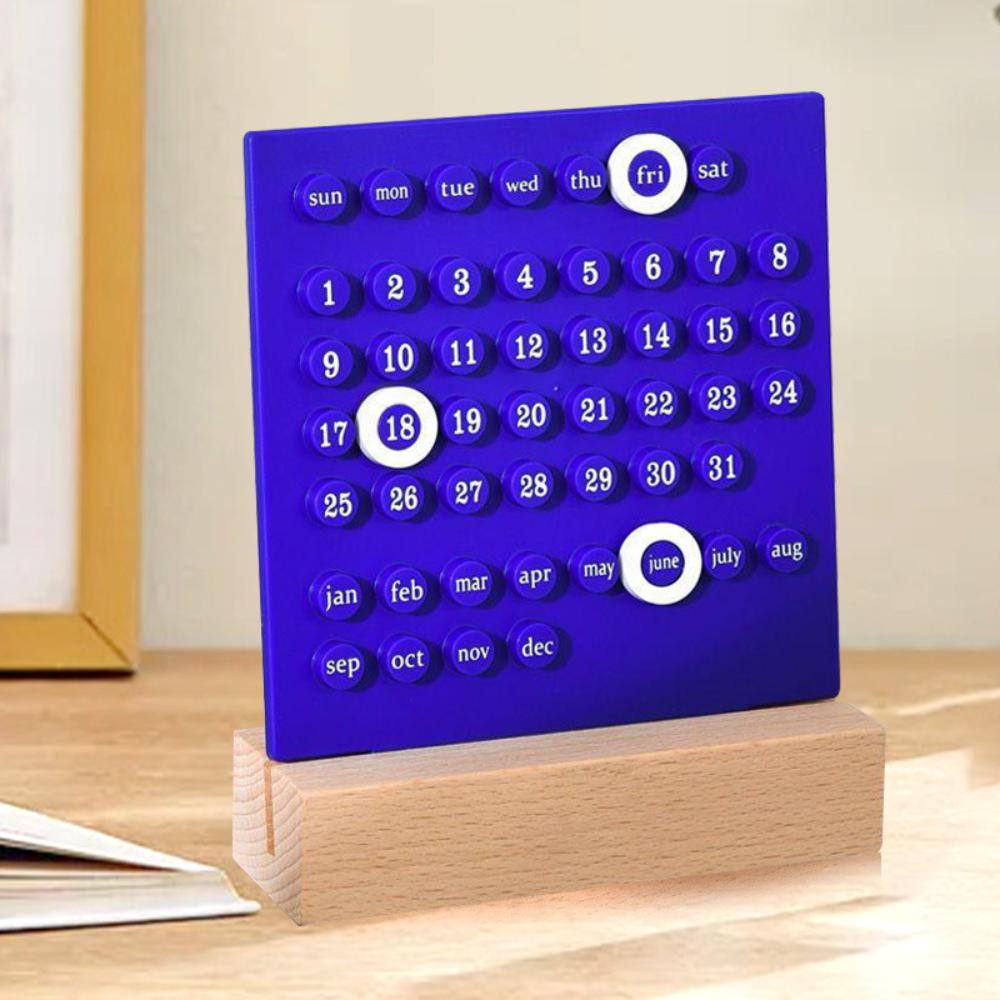 Perpetual Calendar Date Record Handmade DIY Ring Ornaments Cute Desk Calendar Week Month for Office Supplies Home Kitchen Decor