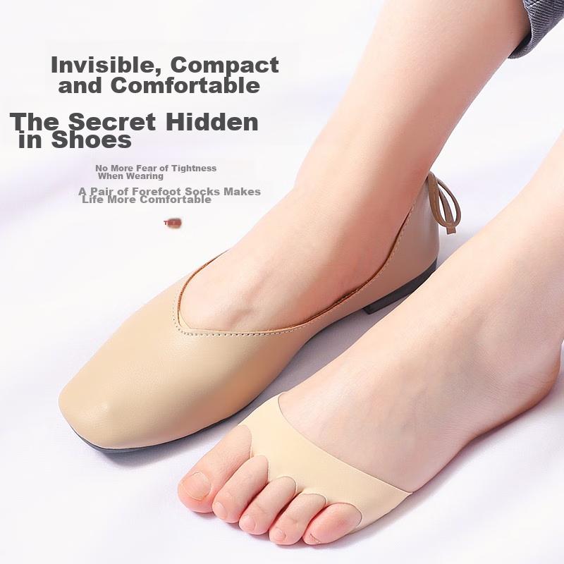 LangSha Women's High Heel Shoes, Forefoot Pads, Summer Thin Style, Open-Toe Silicone Invisible Socks, Non-Slip And Anti-Friction, 6 Pairs
