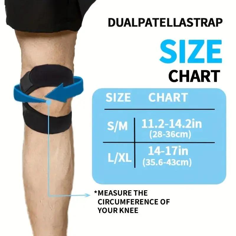 Sports Knee Pad Double Patellar Knee Patella Tendon Support Strap Knee Brace Pad Protector Open Knee Wrap Band Fitness