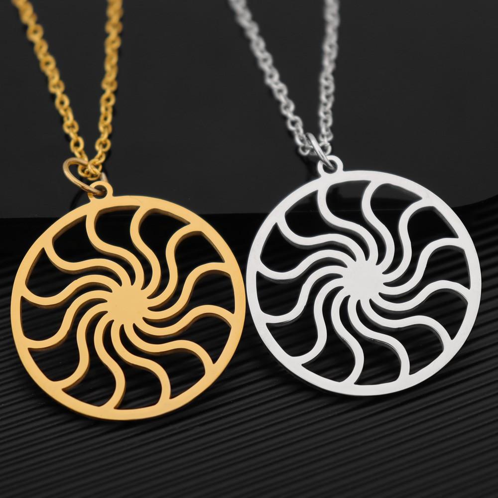 New Fashion Trend Simple Spiral Pendant Sun Necklace Sunshine Charm Necklace
