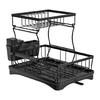 Multiurpose 360° Rotating Kitchen Dish Drying Storage Rack with Double Layer Designs Portable Accessory for Easy Use