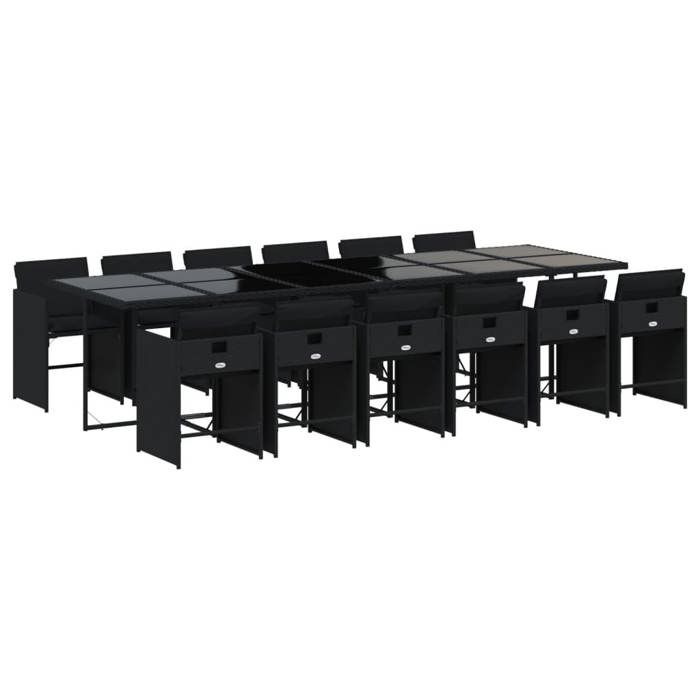VidaXL Ensemble à Manger de Jardin Coussins 13 pcs, Chaises à Manger avec Accoudoirs, Ensemble de Meubles avec Table, 3211123