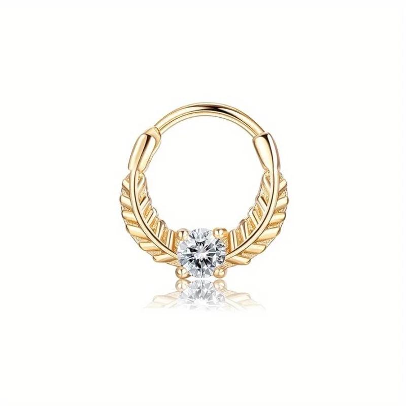 Florideco Septumringe 316L Edelstahl Opal Daith Nasenringe CZ Knorpel Tragus Ohrringe Septum Clicker Piercing Schmuck