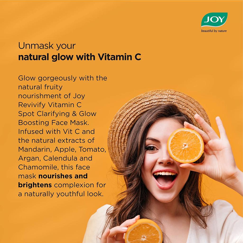 JOY Vitamin C Face Pack for Glowing Skin 250gm | Skin Brightening Face Mask for All Skin Types