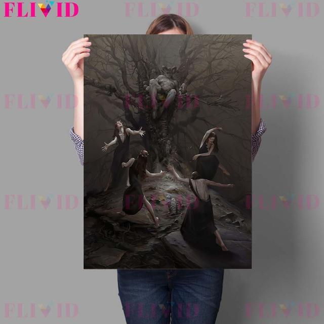 

Шабаш ведьм и призраков в зеркальном веке, настенная печать, ретро-постер с чучелом ведьмы и печатью для дома 21*30cm No Frame