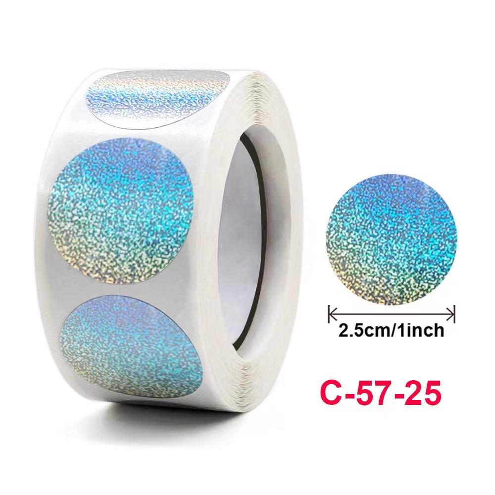 500 Colorful Laser Glitter Reward Stickers – Round Adhesive Seals for Gifts & Packaging