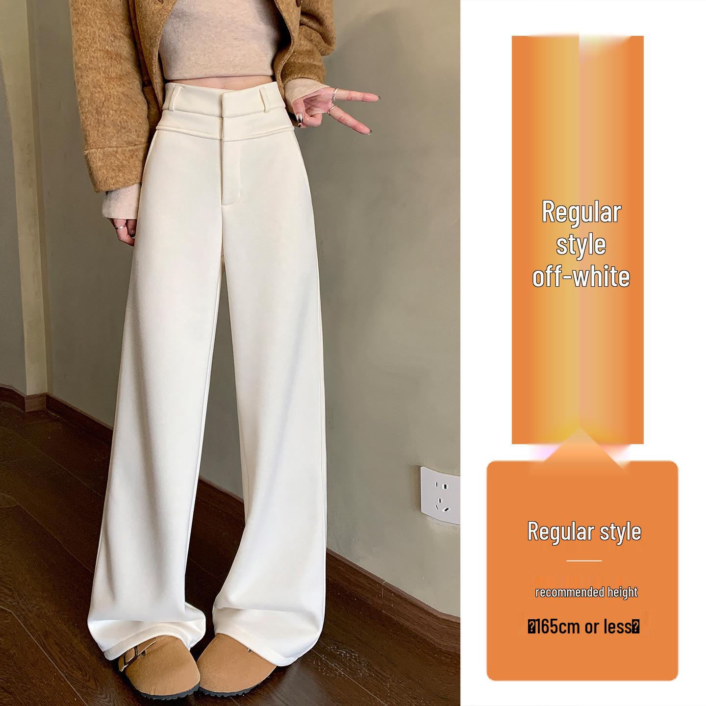 

Pants King: Women s Wide-Leg High-Waisted Wool Suit Pants - Autumn/Winter Thick Velvet, Floor-Length, Straight-Leg Style S