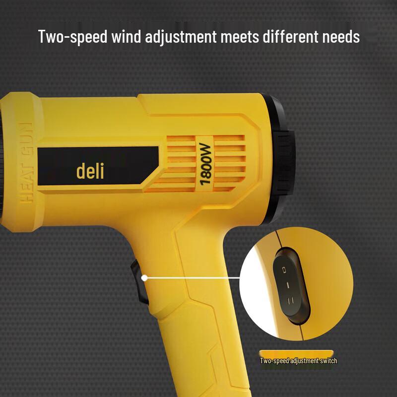 Deli 1800W Stepless Adjustable Temperature Heat Gun CN Plug (adapter Included)