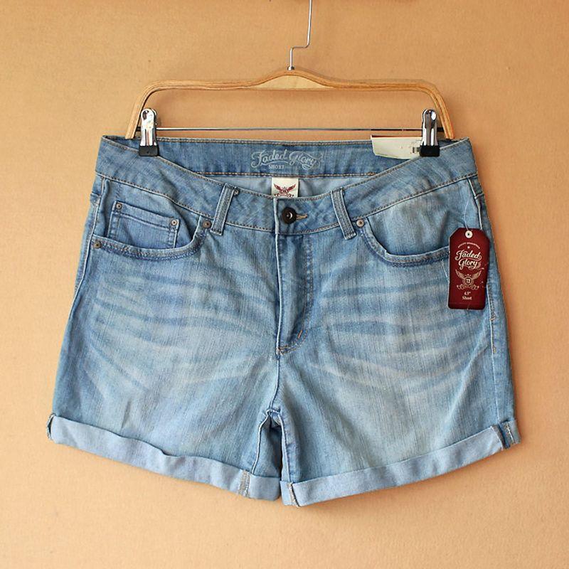 

Foreign Trade Cotton Elastic Distressed Pleated Women s Five Pants Summer Dress Light color 14