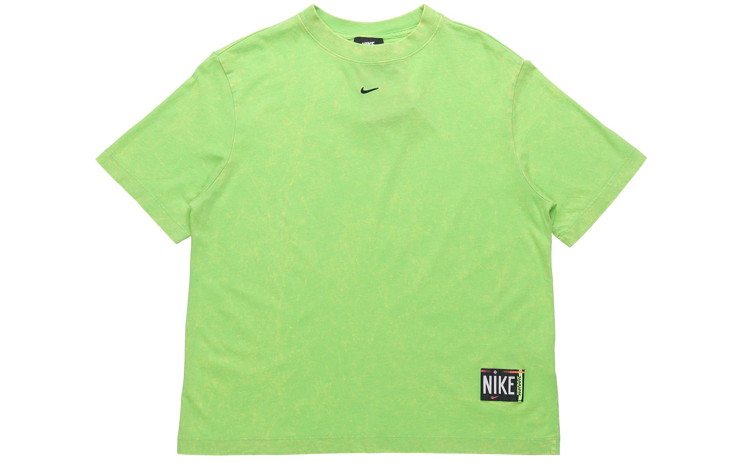 

Nike T Shirts Women s Green Crew Neck Moderate Straight Fit DJ8515-301 L