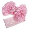 Babyflicka Barn Småbarn Faux Pärla Pannband Rosett Spets Hårband Blomma Huvudbonad