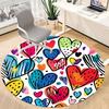 1pc Heart Colors Office Round Area Rug, Indoor Mat Suitable ForOffice, Under Office Chairs Bedroom Living Room Home Decor, Room Decot098