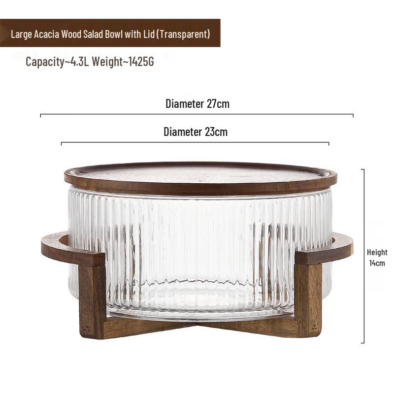 Abay Minimalist Vertical Stripe Plastic Fruit Salad Bowl Set