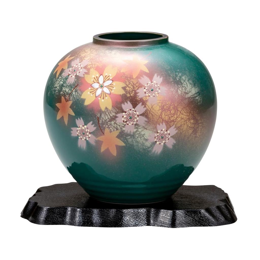 Nakamaru Kutani Ware 5.5-inch Vase, Flower Dance, K8-1274