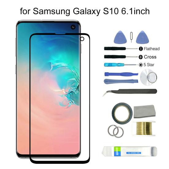 Kit di Ricambio Vetro Anteriore per Riparazione per Samsung Galaxy S10 SM-G973F G973