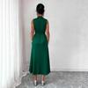 European and American women's elegant and fashionable sleeveless strap dress, casual belt design women's dress
