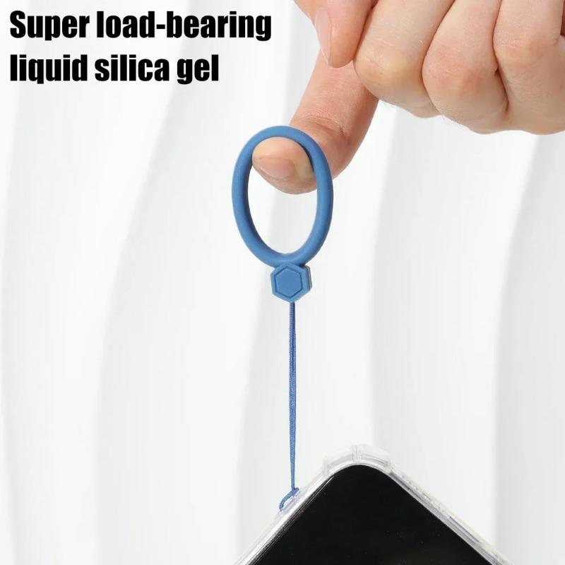 Silicone Wrist Strap Lanyard Mobile Phone Hanging Rope Finger Ring Anti-lost Straps Phone Lanyard For iPhone 16 Pro Max Samsung